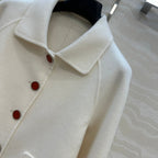 HM Coat White Wool and Cashmere 304571