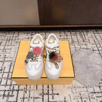 Fendi 25ss Thick-Sole Match Sneakers White Cowhide 470468