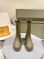 Fendi Ankle Boots Military Green Cowhide 463740