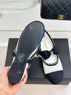 CC 25P Hollow Chain Bow Mary Janes White Mesh 473302