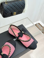 CC 25P Hollow Chain Bow Mary Janes Pink Mesh 473300