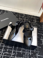 CC 25SS Mary Jane Slippers Black Glossy Sheepskin 473431