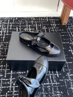 CC 25SS Mary Jane Slippers Black Glossy Sheepskin 473431