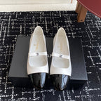CC 25SS Mary Jane Ballerinas White Lambskin 473422