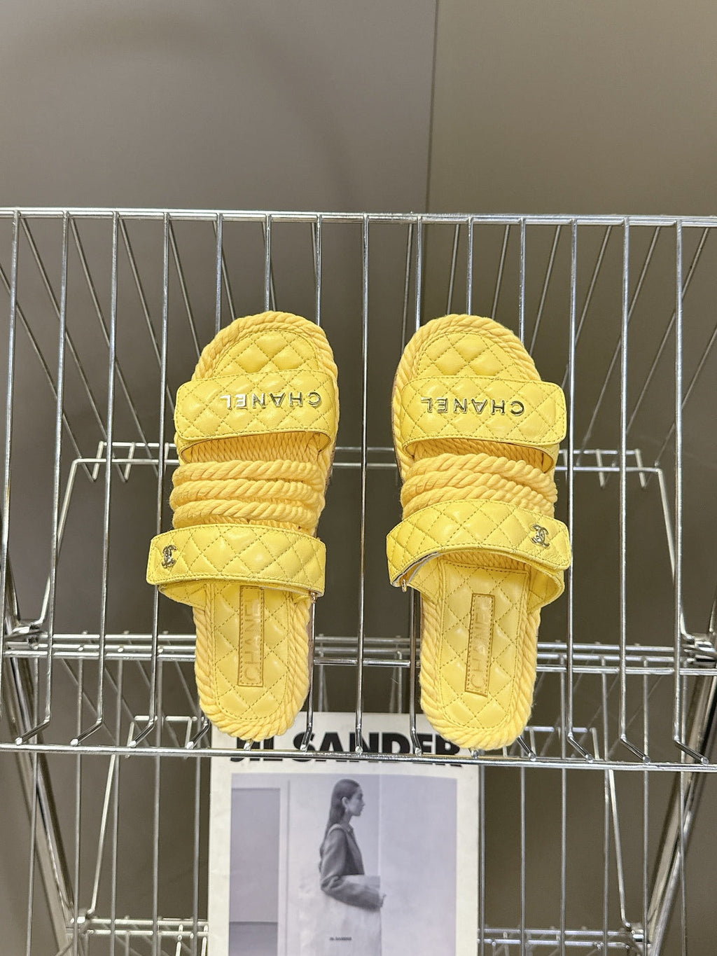 CC 25 Sandals Yellow Rope and Sheepskin 473364