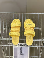 CC 25 Sandals Yellow Rope and Sheepskin 473364