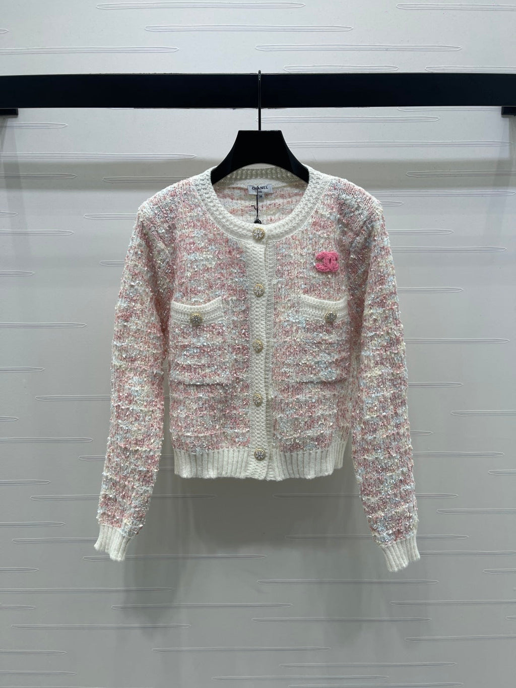 CC 25 Knitted Cardigan Button Pink Wool 305391
