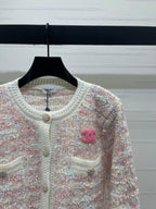 CC 25 Knitted Cardigan Button Pink Wool 305391