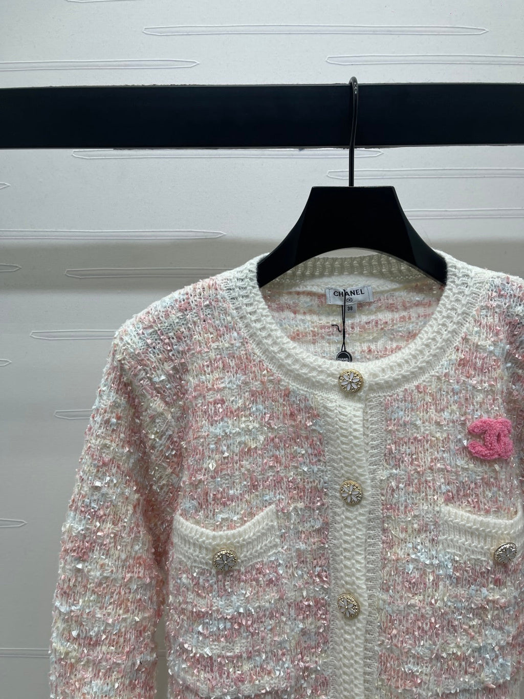 CC 25 Knitted Cardigan Button Pink Wool 305391