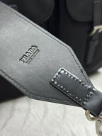 Pra Backpack Glossy Leather Strap Black Re-Nylon 267403