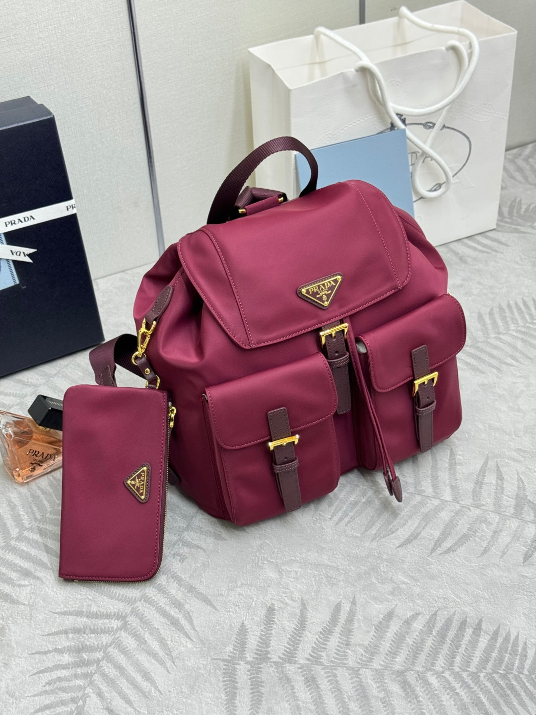 Pra Classic Large Backpack Red Nylon 267172