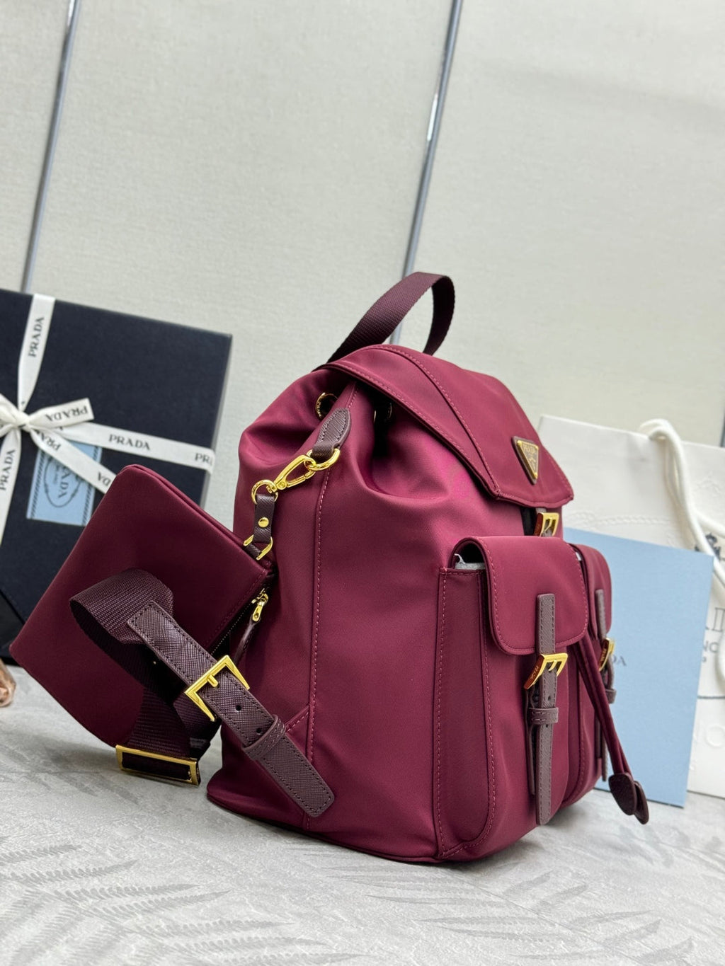 Pra Classic Large Backpack Red Nylon 267172
