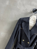 CC 25 Chain Trench Coat Blend Black Cashmere