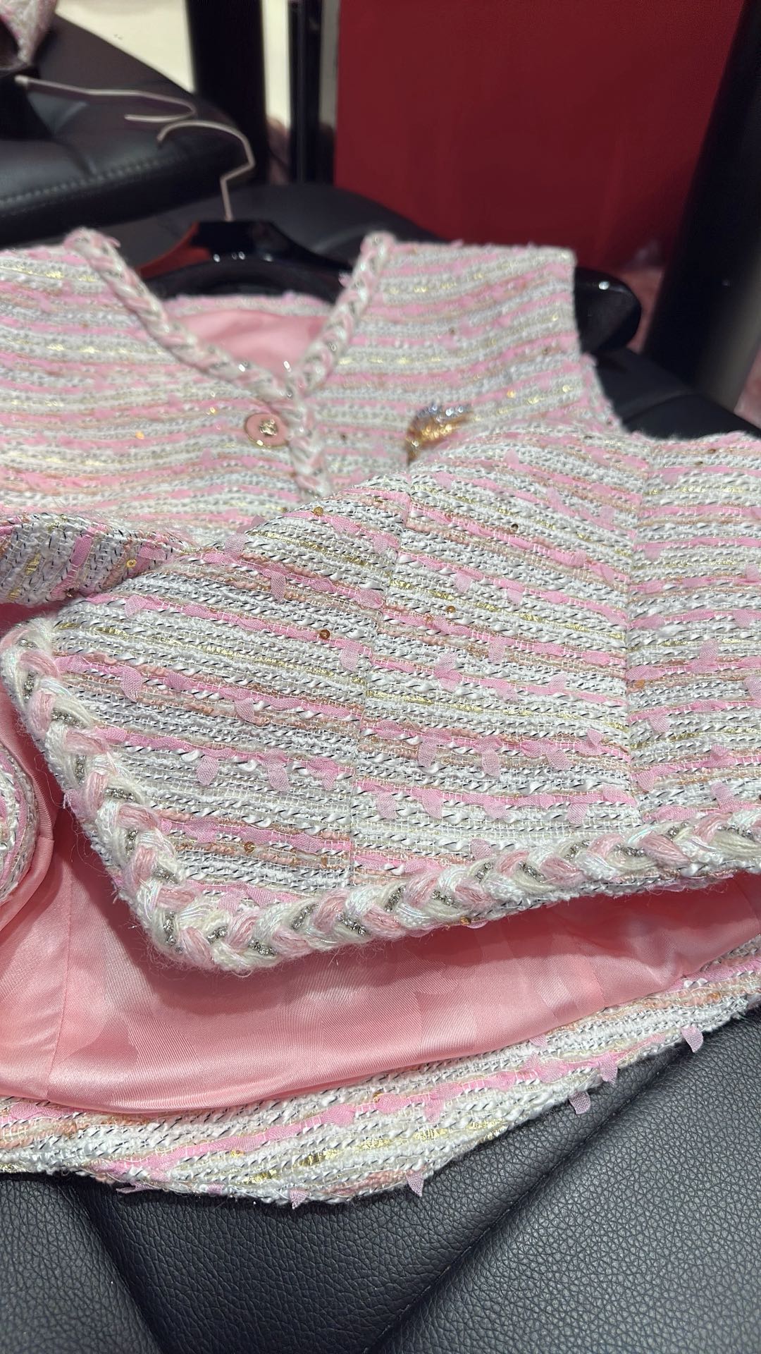 CC 25 Braided Jacket Light Pink Cotton