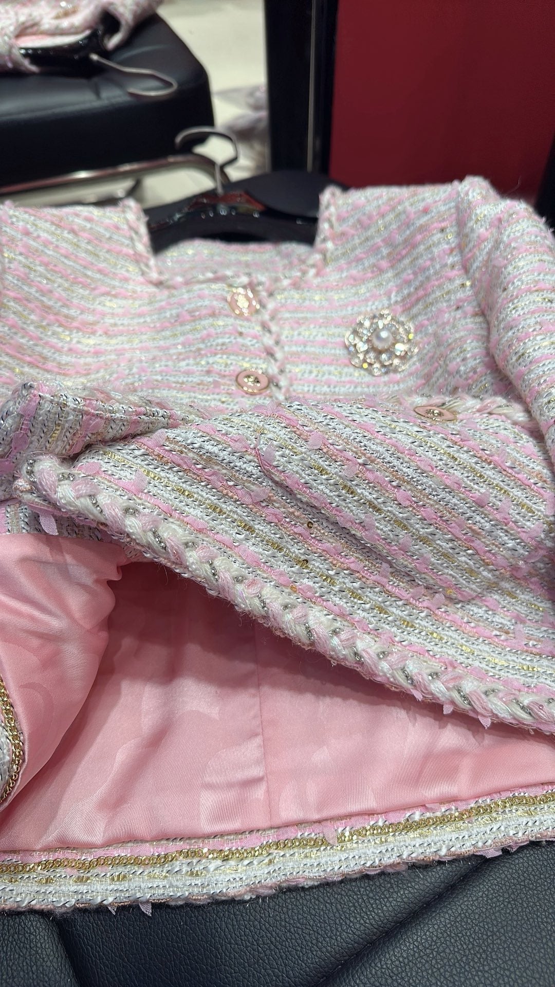 CC 25 Braided Jacket Light Pink Cotton
