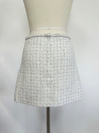 CC 25A Beaded Plaid Tweed Skirt