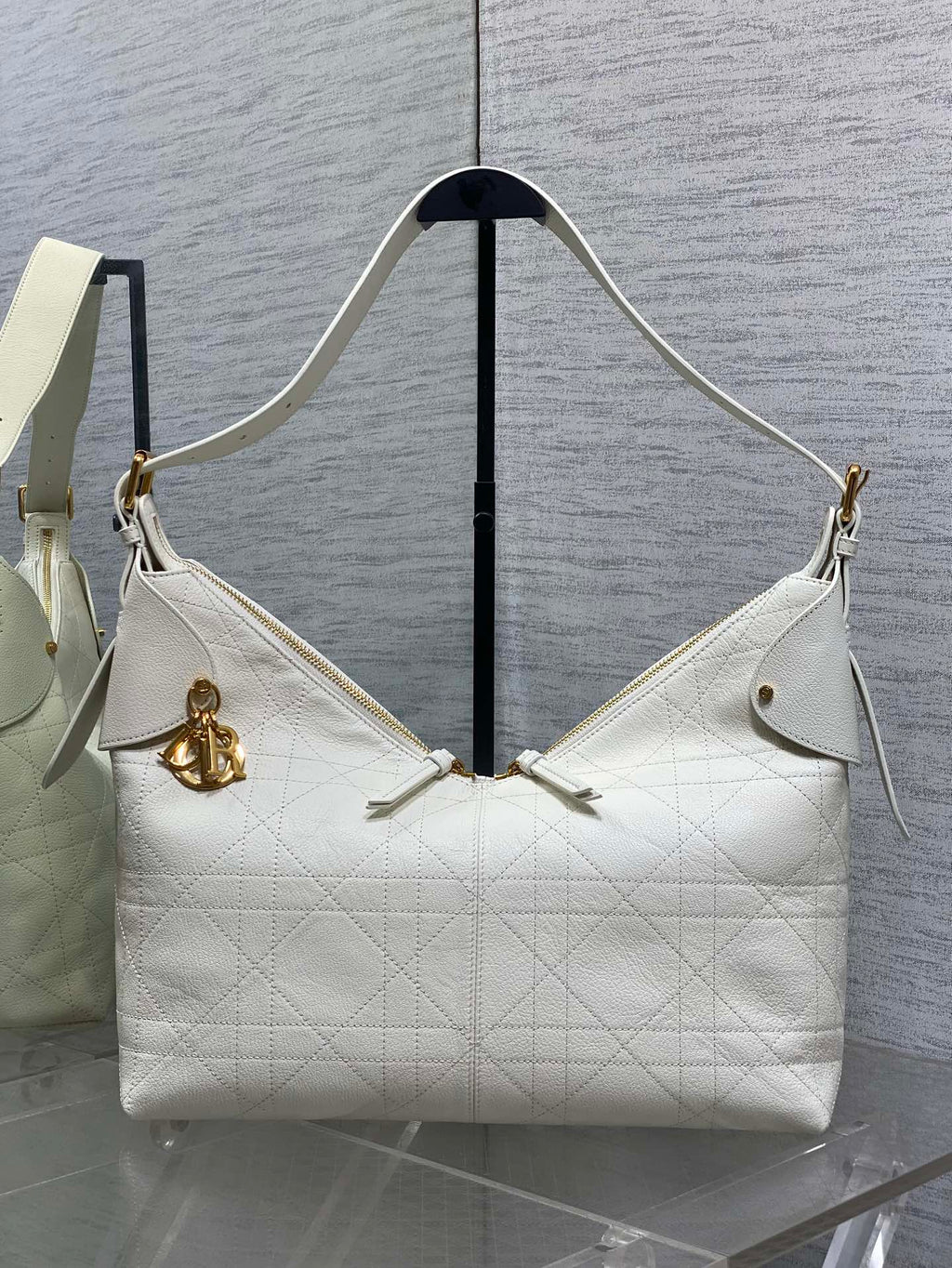 CD VOYAGE Handbag 34cm White Cowhide