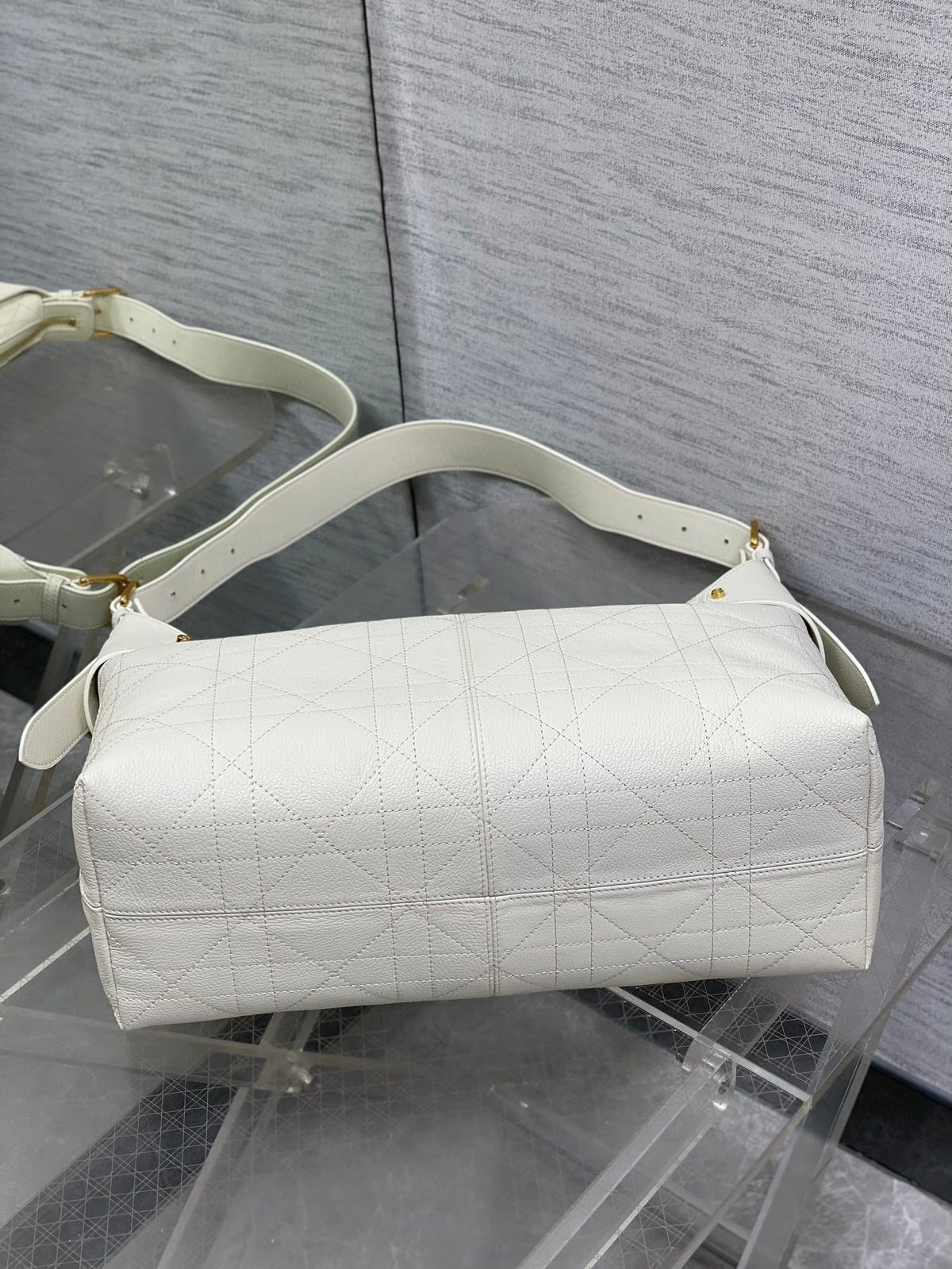 CD VOYAGE Handbag 34cm White Cowhide