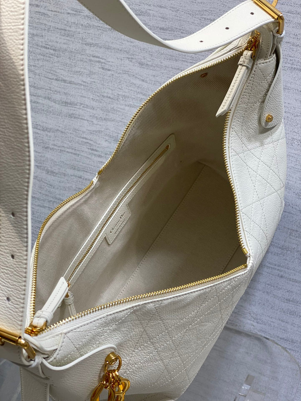 CD VOYAGE Handbag 34cm White Cowhide