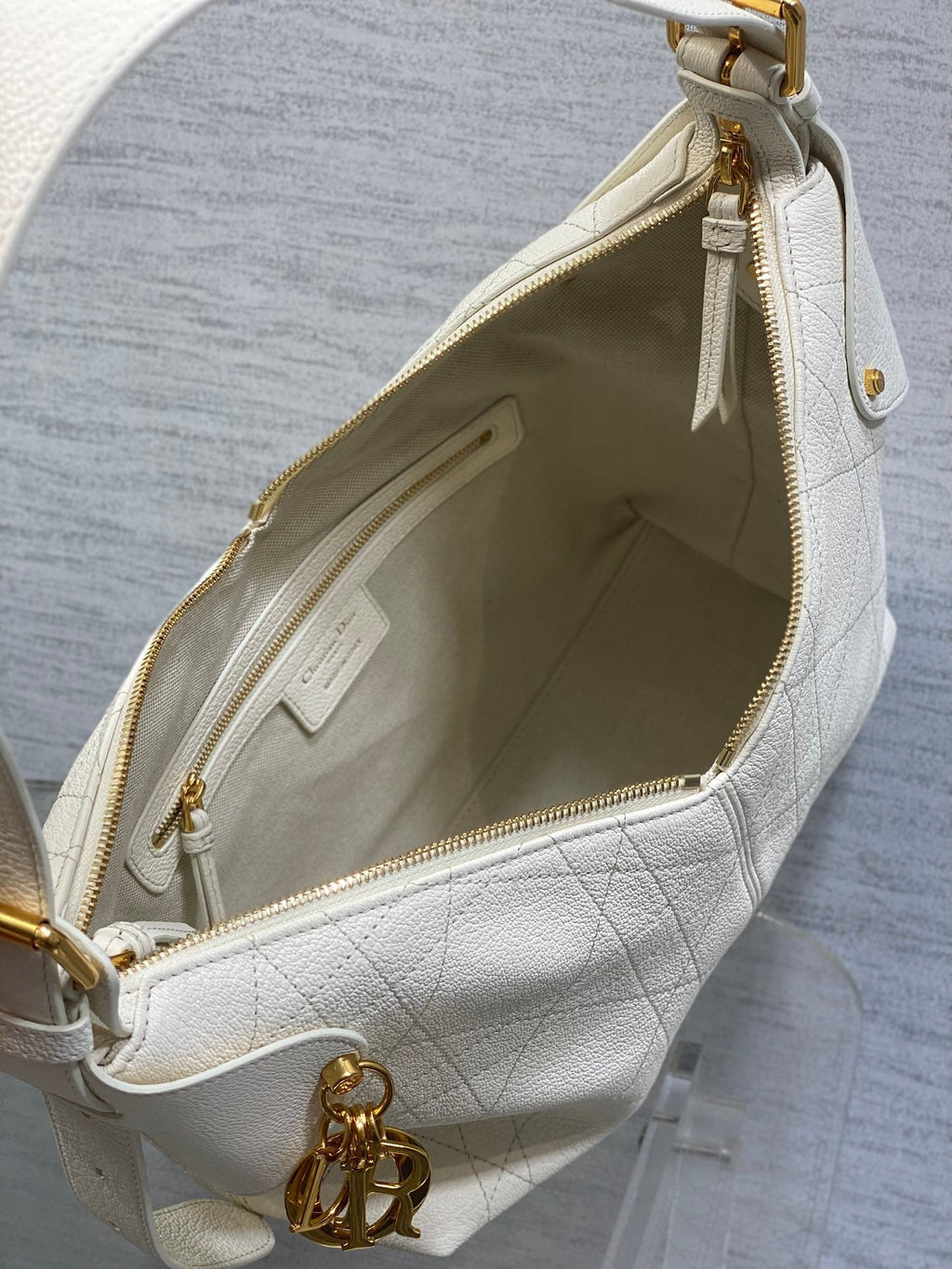 CD VOYAGE Handbag 28cm White Cowhide