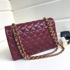 CC Classic Jumbo 30cm Burgundy Lambskin Gold Hardware