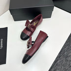 CC 25SS Chain Bow Mary Jane Burgundy Cowhide 490144