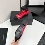 CC 25SS Pointed-Toe Mary Janes Red Cowhide 490140