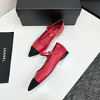 CC 25SS Pointed-Toe Mary Janes Red Cowhide 490140