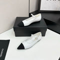 CC 25SS Pointed-Toe Mary Janes White Cowhide 490138