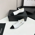 CC 25SS Pointed-Toe Mary Janes White Cowhide 490138