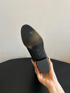 CC 25FW Suede Colorblock Slip-On Cavalier Mid-Large Boots Black Calfskin 489935