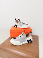 HM 25VS Lift Slip-On Sneakers Gray Cowhide Down Fabric 492928