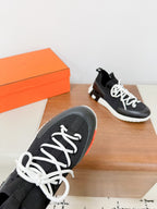 HM Lift Slip-On Sneakers Black Cowhide Down Fabric 492937