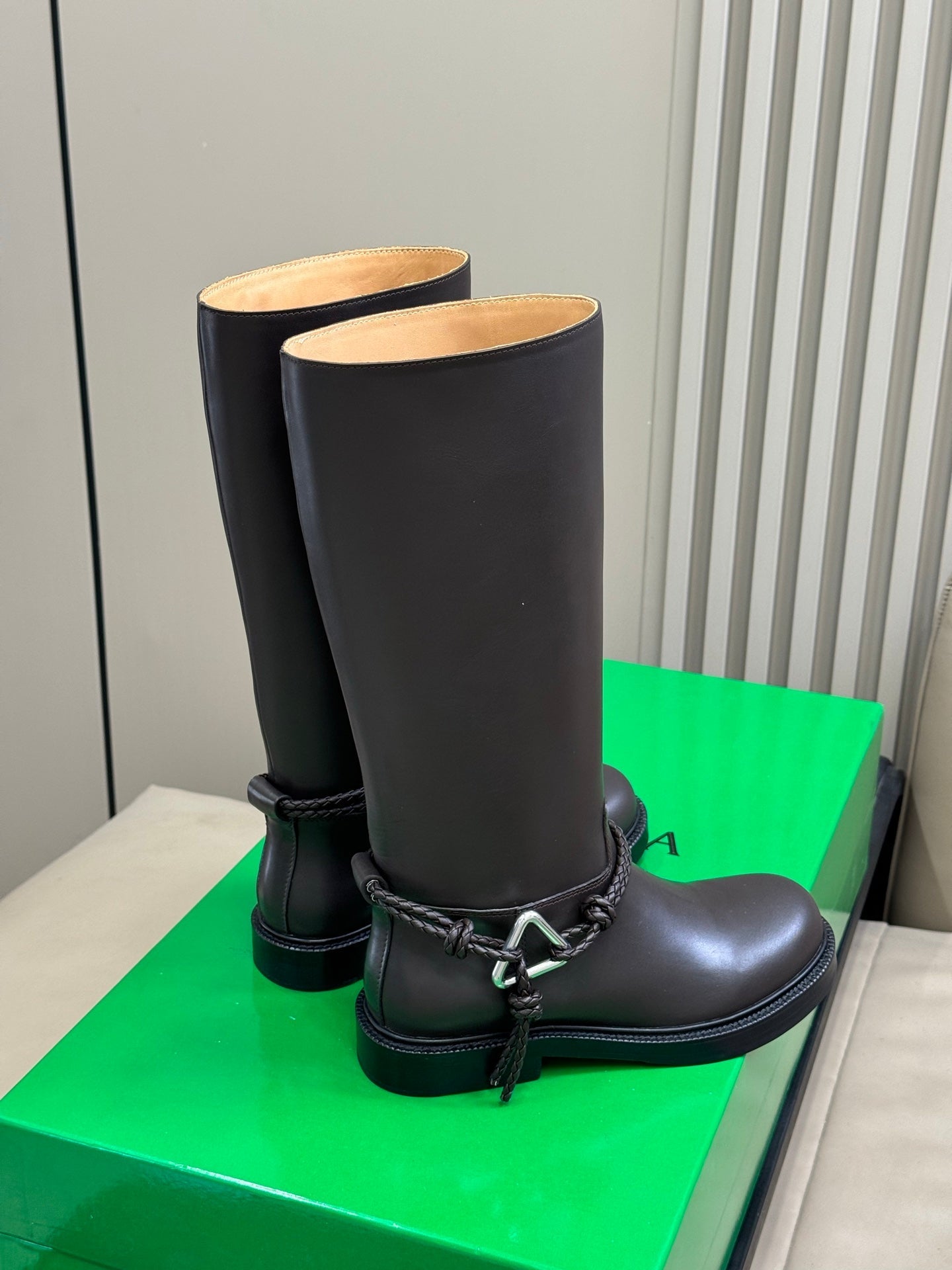 BV 25FW James Boots With Coaxial Detailing And Signature Metal Triangle in Fondant Calfskin