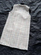 CC 25S Tweed Woven White Vest Dress