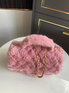 Mini CF 25 Flap Bag Pink Shearling
