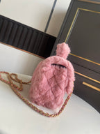 Mini CF 25 Flap Bag Pink Shearling