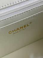 Mini CF 25 Flap Bag White Shearling