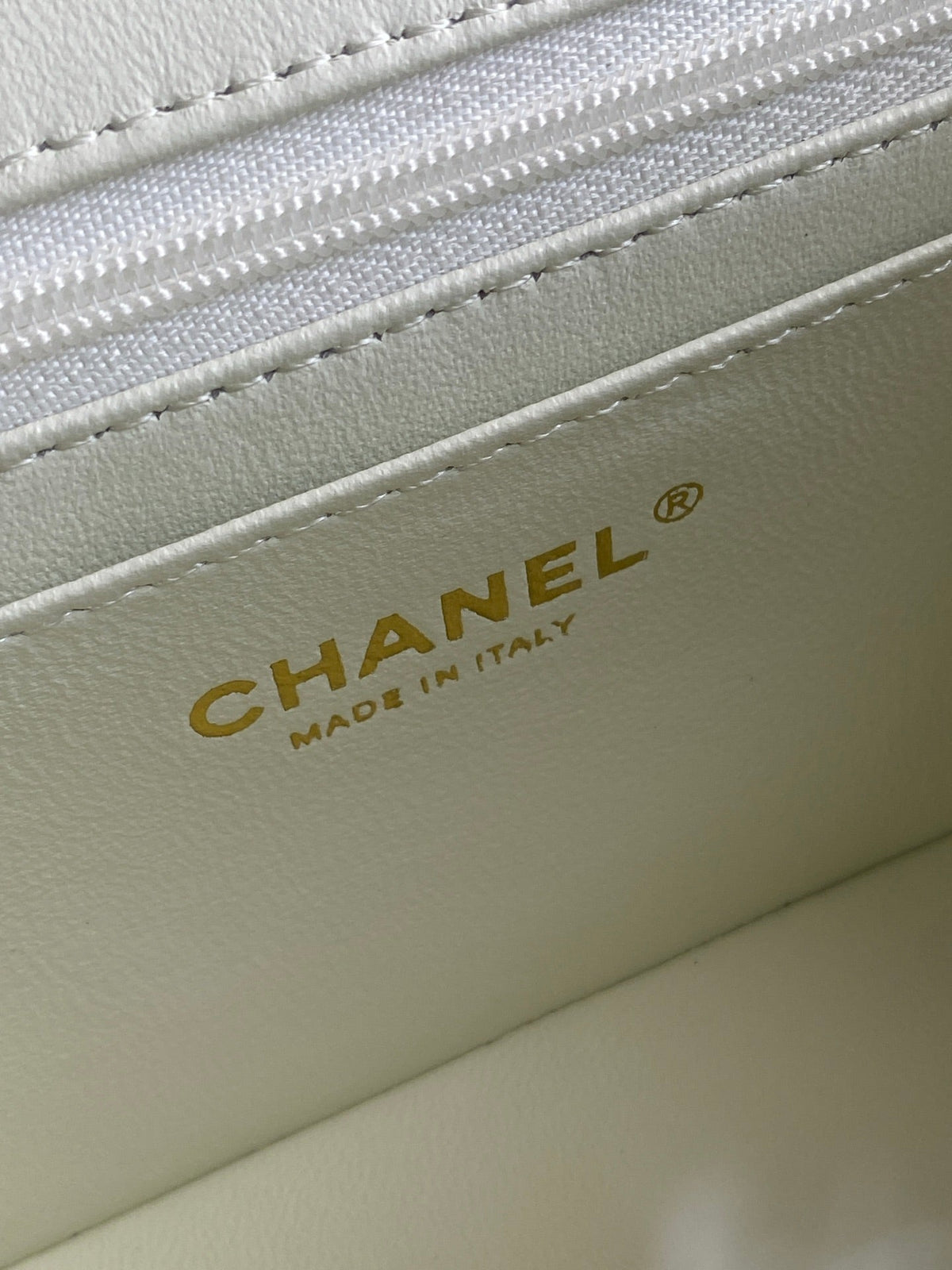 Mini CF 25 Flap Bag White Shearling