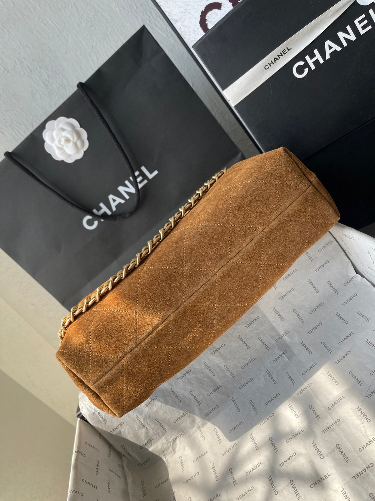 CC 25A Tote Bag 33cm Brown Suede