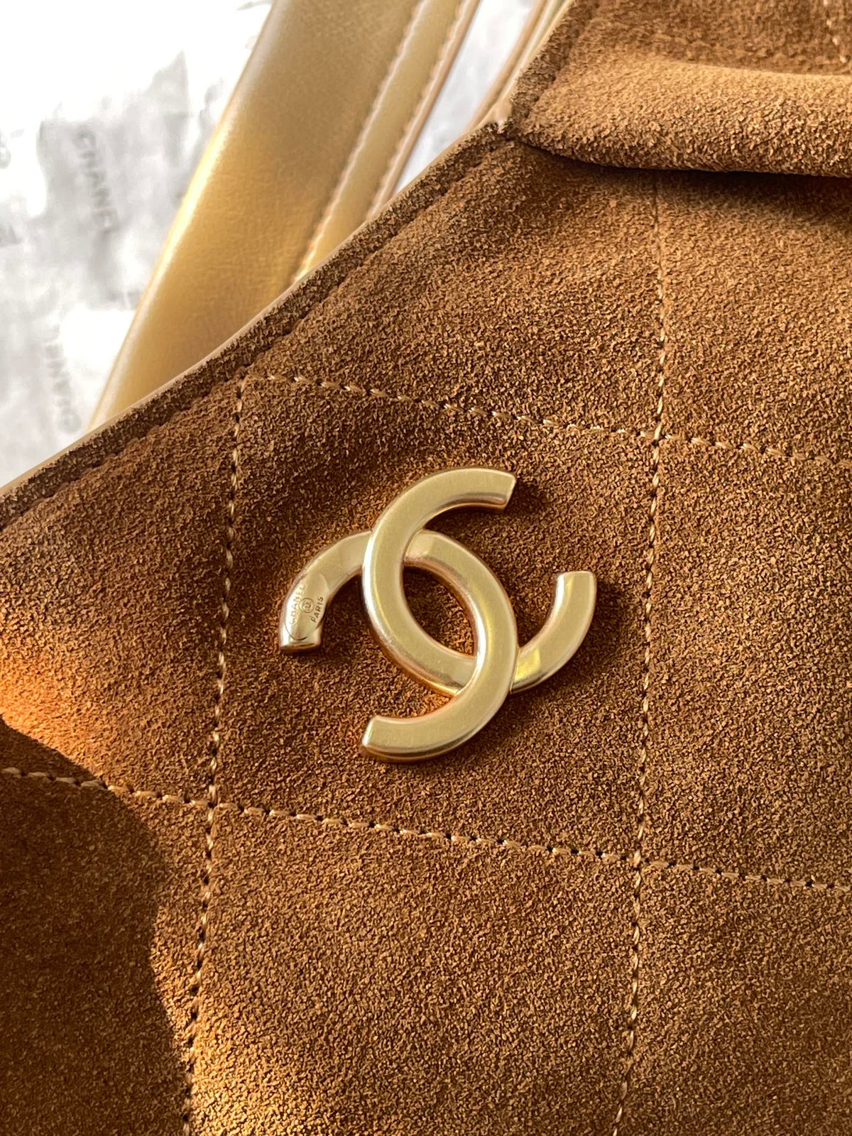 CC 25A Tote Bag 33cm Brown Suede