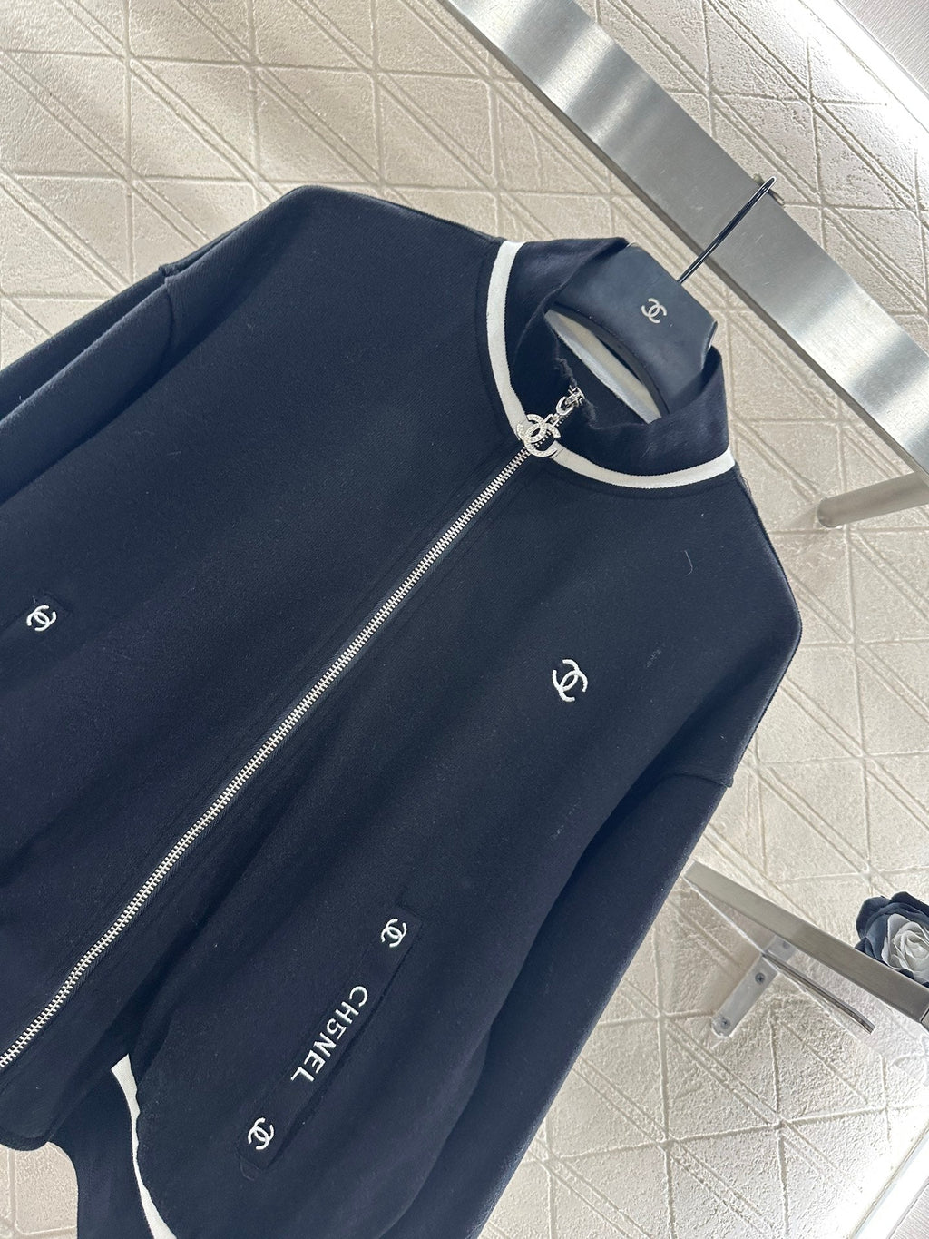CC 25 Jacket and Pants Set Black Viscose and Polyester