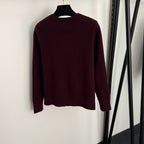 CC Bow Single-Breasted Round Neck Long-Sleeved Knit Cardigan