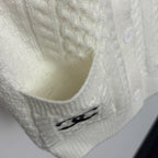 CC Double-Pocket Long-sleeved Cable-knit Cardigan