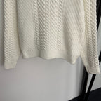 CC Double-Pocket Long-sleeved Cable-knit Cardigan