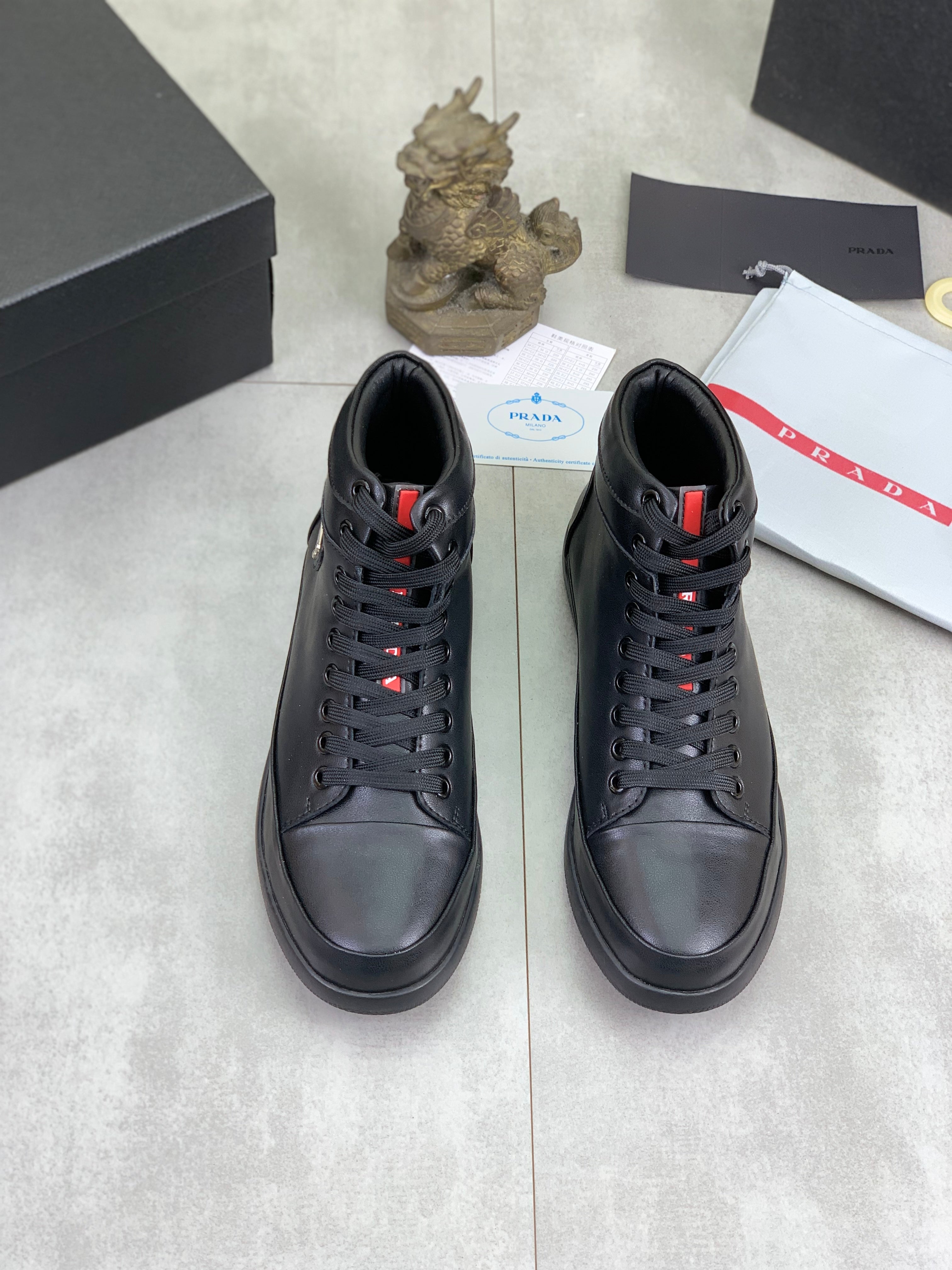 Pra high-top black calfskin 820248
