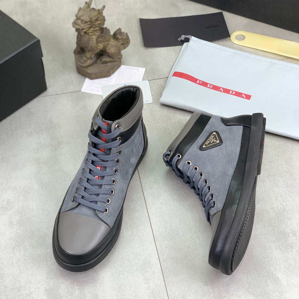 Pra high-top blue mix black gray calfskin 820247