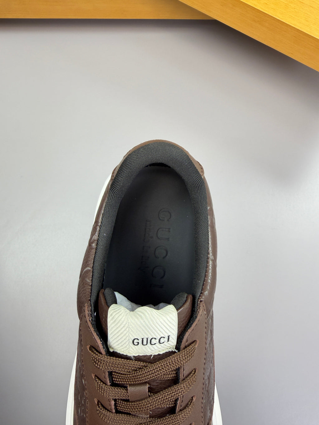 GG SNEAKER BROWN NAPPA LEATHER 194568