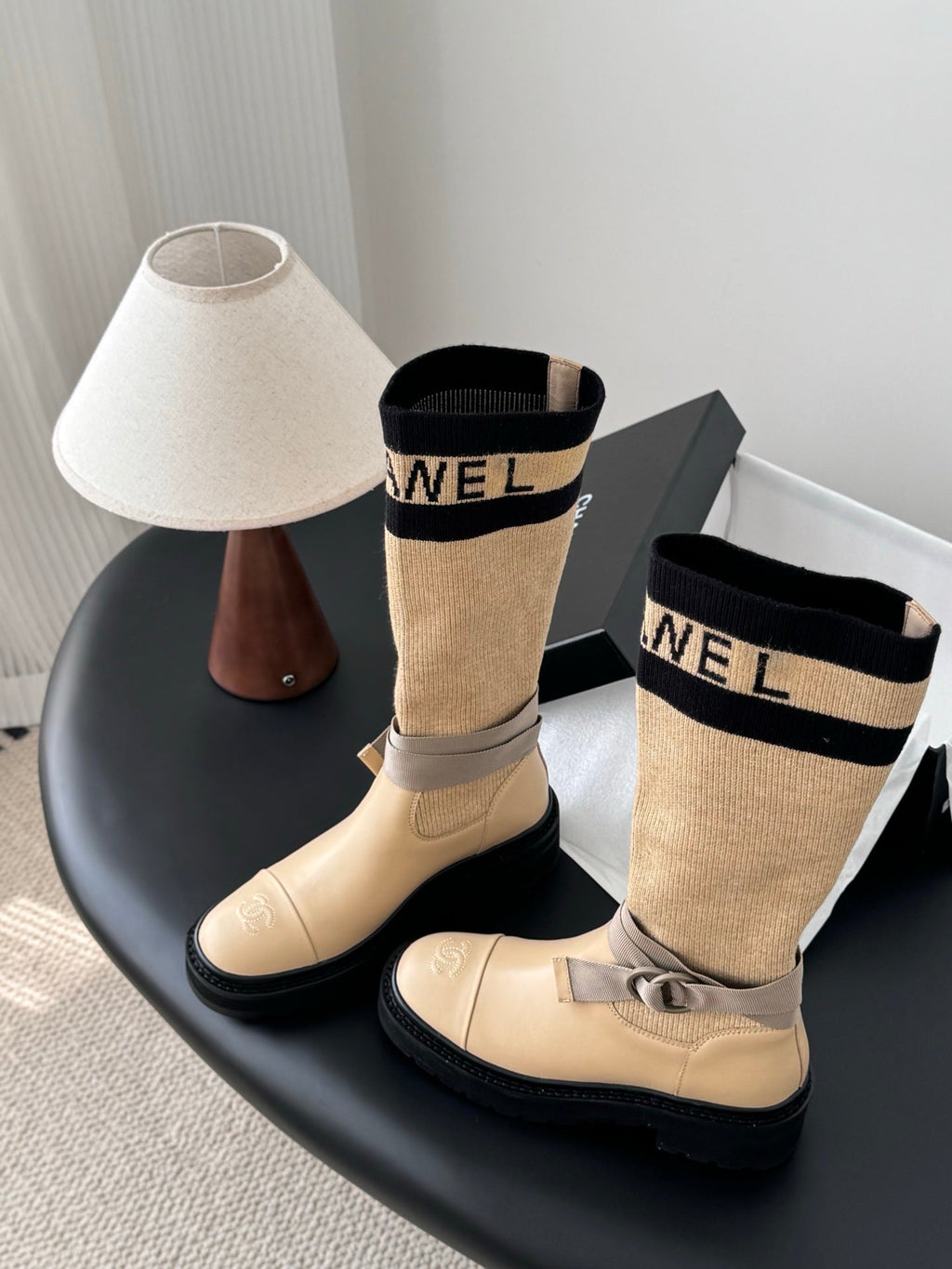 CC 25K High Sock Boots Beige Flyknit 507997