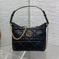 CD Shoulder Bag 19cm black lambskin GHW